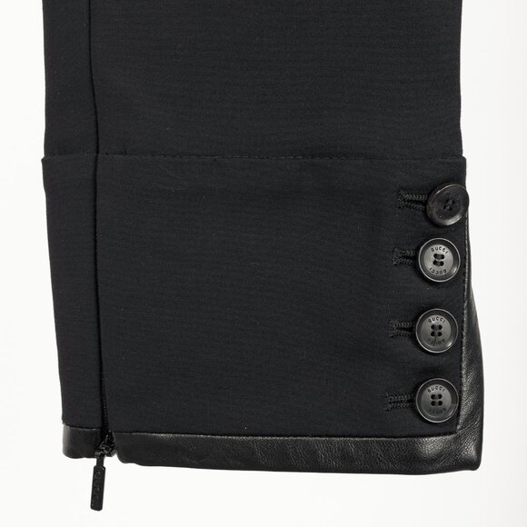 Gucci PF/13 Black Cotton-Blend Leather-Trim Cropped Riding Pants - Picture 7 of 12